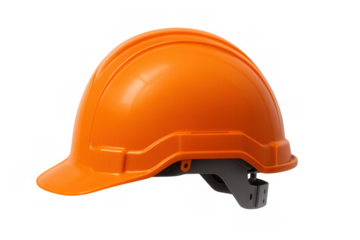 Orange hard hat displaying safety and protection on construction sites, representing engineering and building industry work