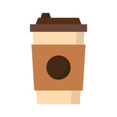 Takeaway coffee icon with flat style. Simple takeaway coffee cup vector