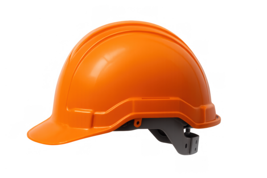 Orange hard hat displaying safety and protection on construction sites, representing engineering and building industry work