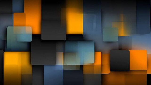 Abstract geometric composition of overlapping squares with color gradient