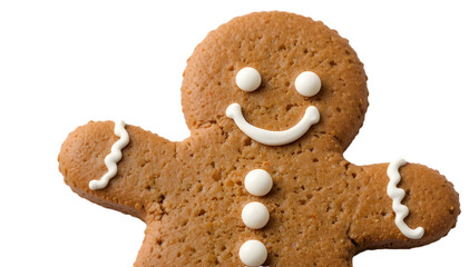 gingerbread man isolated on white close up