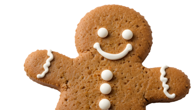 gingerbread man isolated on white close up