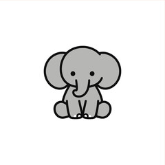 Adorable elephant illustration for kids' designs, cute animal character perfect for children's products, invitations, and creative projects needing playful charm