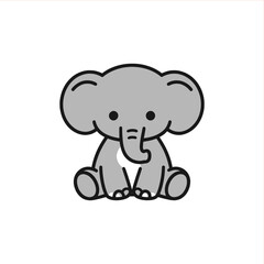 Obraz premium Adorable baby elephant illustration, perfect for kids designs, educational content, or cute animal themes, bringing joy and charm to any project