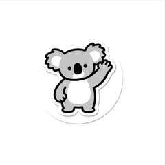 Adorable koala character waving hello, perfect for children's books, greeting cards, and educational materials with its charming and friendly demeanor