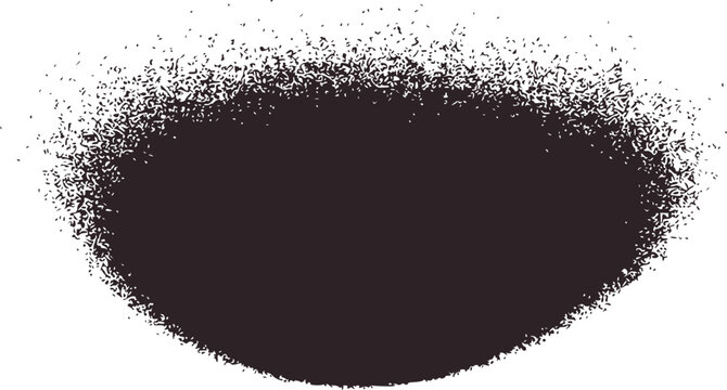 Grayscale speckled oval shape with fading edges abstract