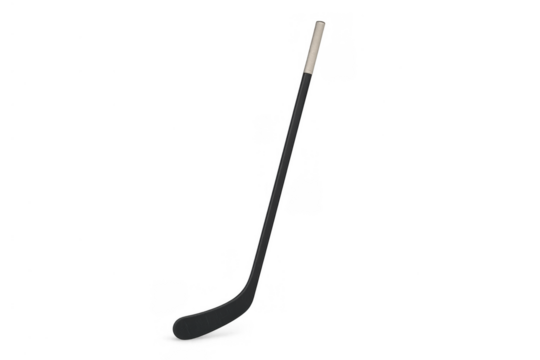 Hockey stick with curved blade for playing winter sports games, isolated on a transparent background - Powered by Adobe