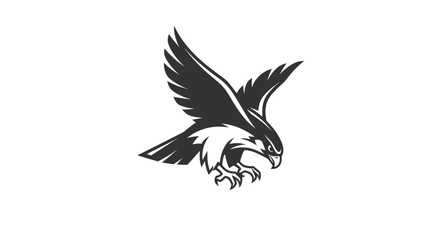 Soaring hawk silhouette emblem graphic design vector illustration