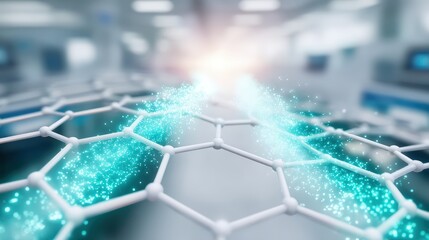 Innovative technology showcase advanced materials research lab scientific visualization modern environment macro view futuristic concepts