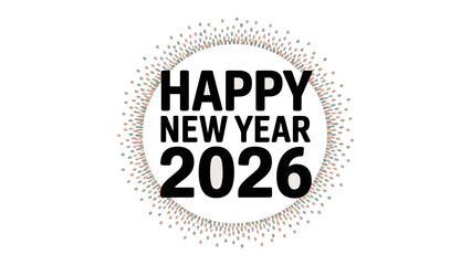 Happy New Year 2026: A festive graphic design, showcasing a stylized message and numerals, inviting viewers to welcome the upcoming year with hope and celebration.
