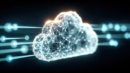 Cloud computing innovation digital landscape technology visualization virtual environment futuristic concept