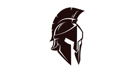 Spartan helmet silhouette vector illustration on white background