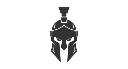 Spartan helmet silhouette vector illustration on white background