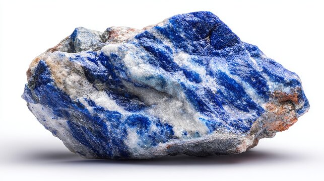 Stunning close up of vibrant blue lapis lazuli gemstone with unique textures and patterns for geology or mineralogy studies