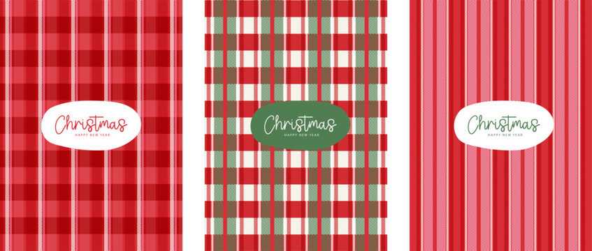 Christmas plaid background. plaid, checked pattern design for card. Set gingham fabric prints. tartan shirt cloth. Classic flannel textures. Geometric backdrop. vector illustration.