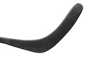 Hockey stick blade showing black tape for grip and control, essential equipment for winter sports. Transparent background