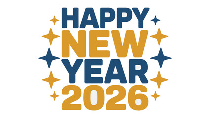 New Year 2026: A festive graphic design, capturing the essence of the upcoming new year with vibrant colors and stylized stars.
