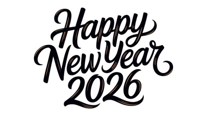 New Year 2026 Celebration: A cheerful and festive greeting, crafted with elegant typography, celebrates the arrival of the New Year, symbolizing new beginnings and joyous celebration.