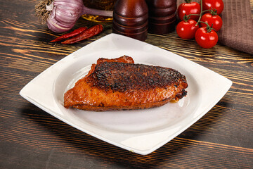 Roasted duck breast in cherry