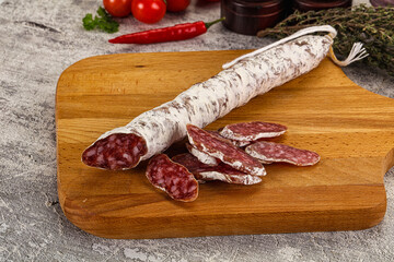 Spanish dry Fuet sausages snack