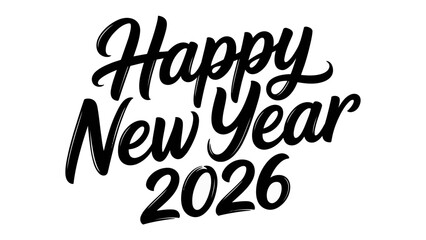 Happy New Year 2026 Typography: A calligraphic, elegant typographic rendering announces the dawn of 2026, offering a heartfelt wish for a prosperous and joyous new beginning. 