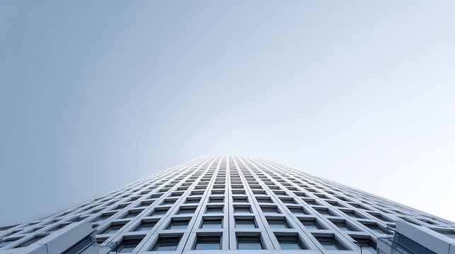 A towering, modern skyscraper stands out against a misty backdrop, showcasing the architectural marvels of contemporary design. - Powered by Adobe