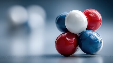 Collection of colorful balls symbolizing live strategy node and dynamic concept of updating and connection