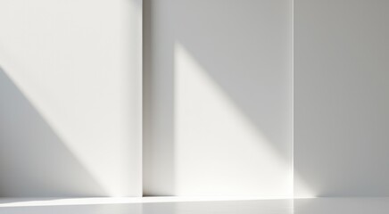 White wall with a window and a white floor