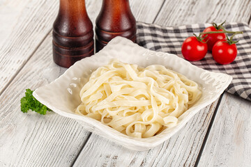 Boiled wheat asian udon noodles