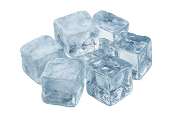 Obraz premium Ice cubes forming a refreshing pile, transparent background for drinks, cooling, and chilling concepts