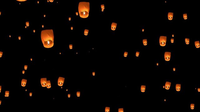 alpha Releasing Kongming lanterns during the Mid-Autumn Festival(After Effects production)