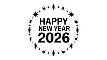 Happy New Year 2026 Celebration: A modern and sleek design of Happy New Year 2026, creating a sense of excitement and anticipation for the upcoming year.