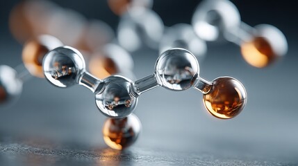 Colorful representation of a complex molecule featuring multiple spheres and bonds illustrating longevity concepts