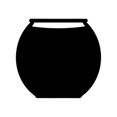 Classic round fishbowl or versatile cooking pot silhouette icon