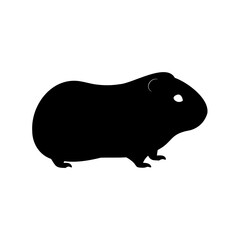 Guinea pig minimalist black silhouette vector icon graphic design