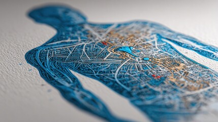 Human body structure representing the longevity bio repair map for comprehensive health and repair integration