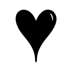 Classic black heart symbol expressing love and romance