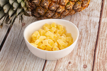 Dry yellow sweet pineapple candy