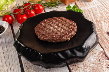 Grilled juicy beef cutlet for burger