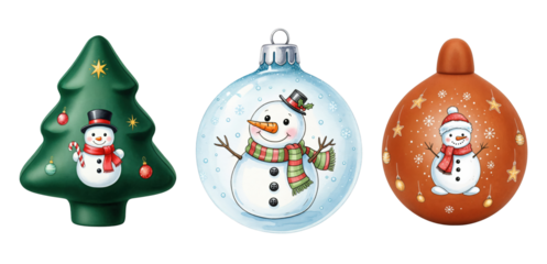 Festive Watercolor Christmas Ornaments Collection