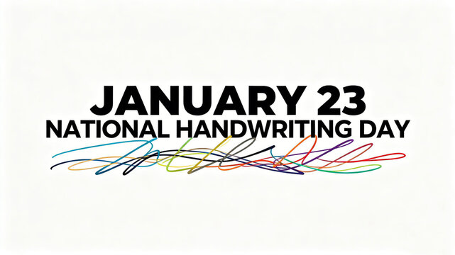 Colored handwritten lines and holiday text represent handwritten festivals, writing art, and cultural heritage concepts, suitable for calligraphy activities and cultural promotion materials.
