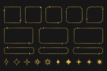 キラキラ装飾　星　ラインフレーム　枠　セット © konamo