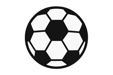 Fototapeta premium Soccer ball icon, a black and white sphere. Representing competitive sport, team play, and athletic game on a transparent background