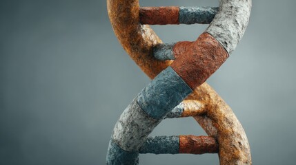 Twisted chain symbolizing connection and strength in a dynamic representation of cross-domain concepts and innovation