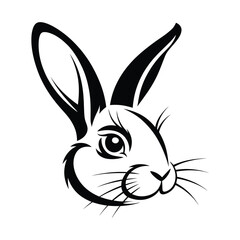 Fototapeta premium Adorable rabbit head illustration isolated on a charming bunny with expressive eyes, perfect for easter, springtime, and animalthemed designs