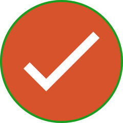 Checkmark icon in red circle Vector