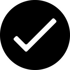 Checkmark icon in black circle Vector