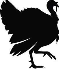 Silhouette of a turkey in profile