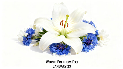 Lily flower elements represent the concepts of freedom festivals, pure liberation, and spiritual beauty, and are suitable for cultural public welfare and spiritual pursuit promotional materials.
