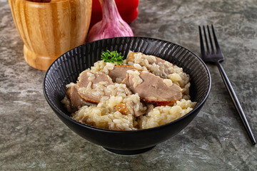 Risotto woth fried duck breast